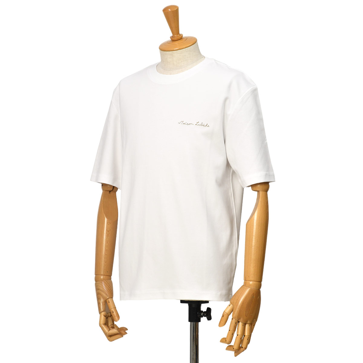 【FINAL SALE】Maison Labiche【メゾン ラビッシュ】半袖クルーネックカットソー 刺繍MAISON LABICHE WHITE コットン ホワイト|Cinq essentiel