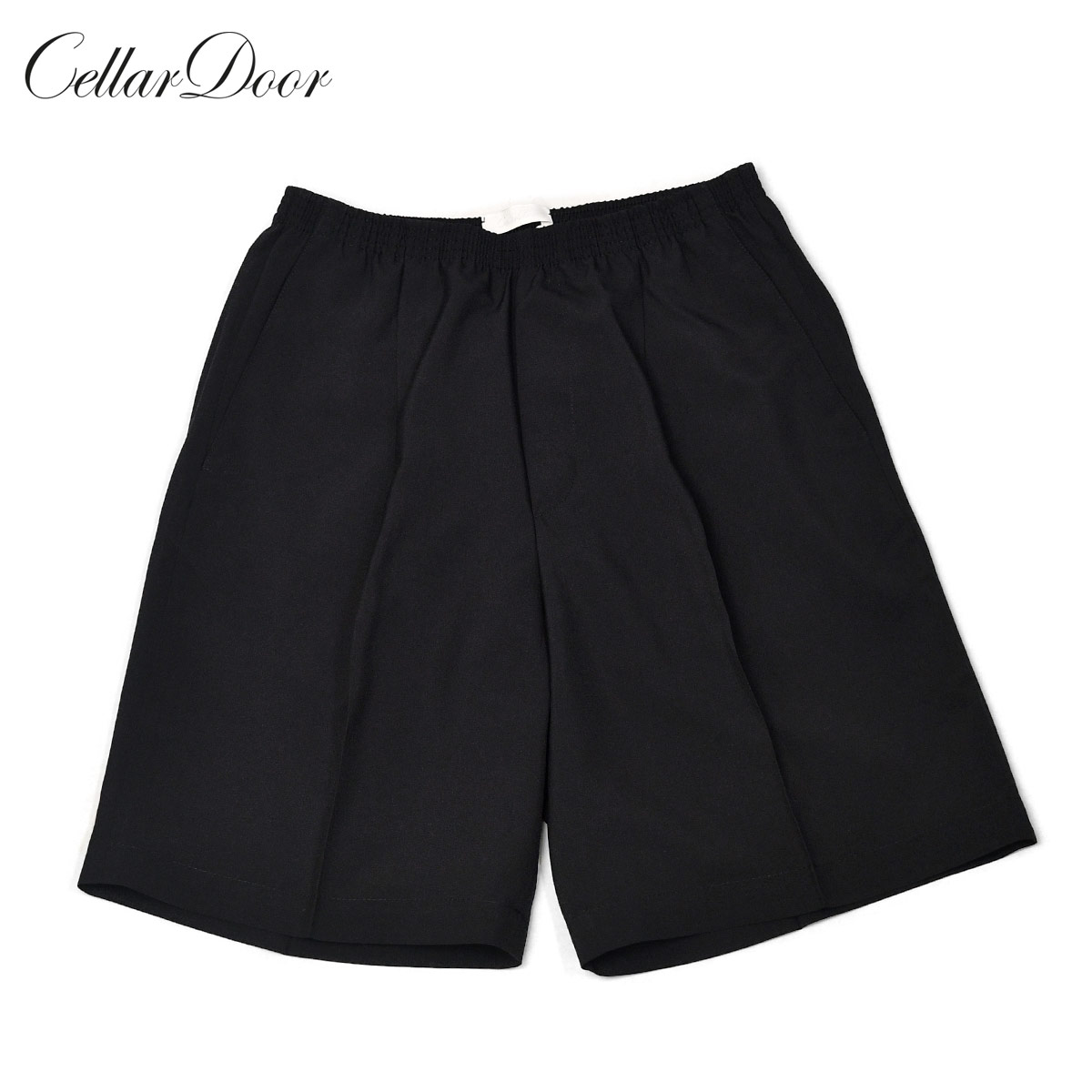 【最大5,000円オフクーポン】Cellar Door【セラードアー】ワンプリーツショートパンツ ARNO 99 ウール調ポリエステル ブラック