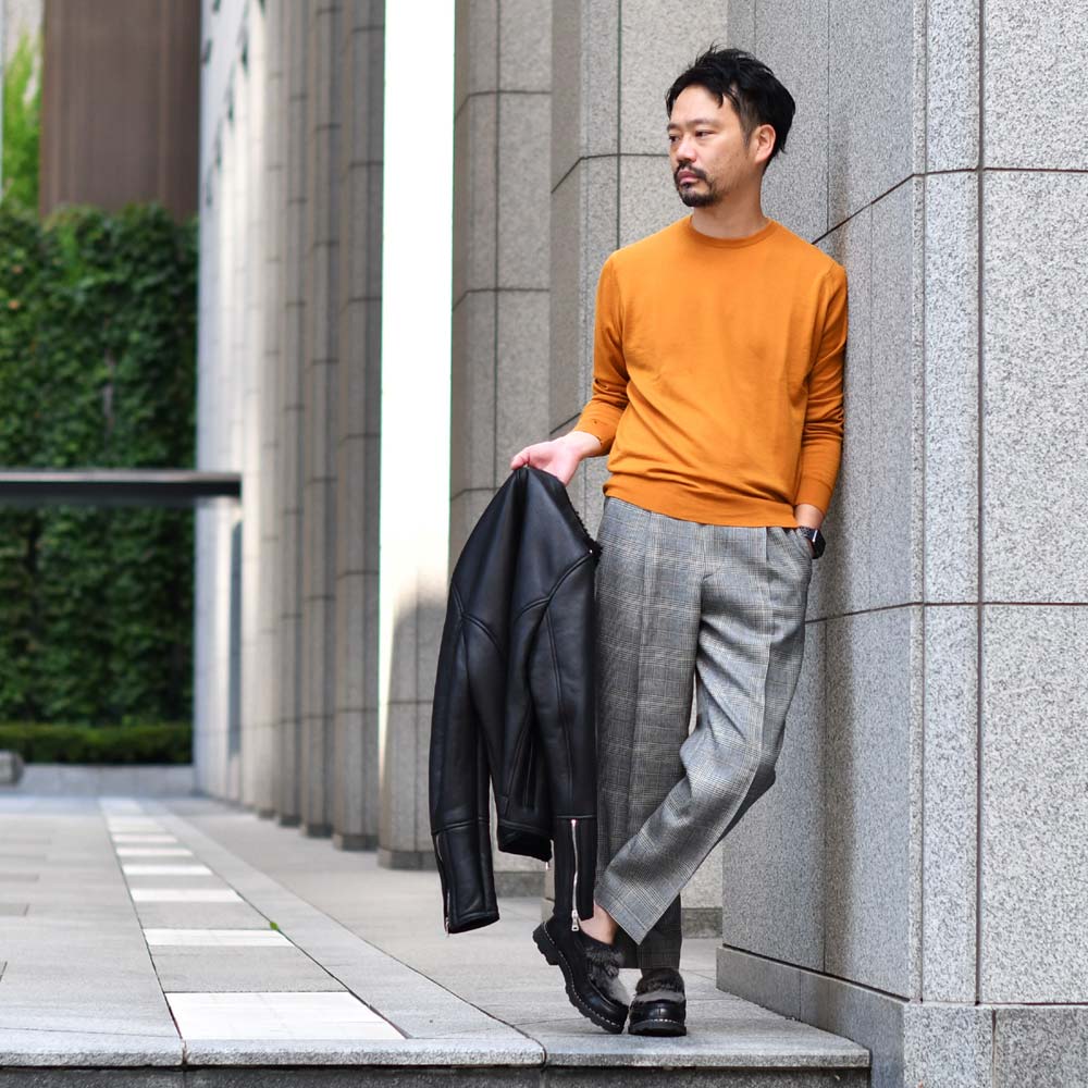 楽天市場 John Smedley ジョンスメドレー クルーネックニット Modern Fit Kershaw Saffron ウール マスタード Cinq Essentiel