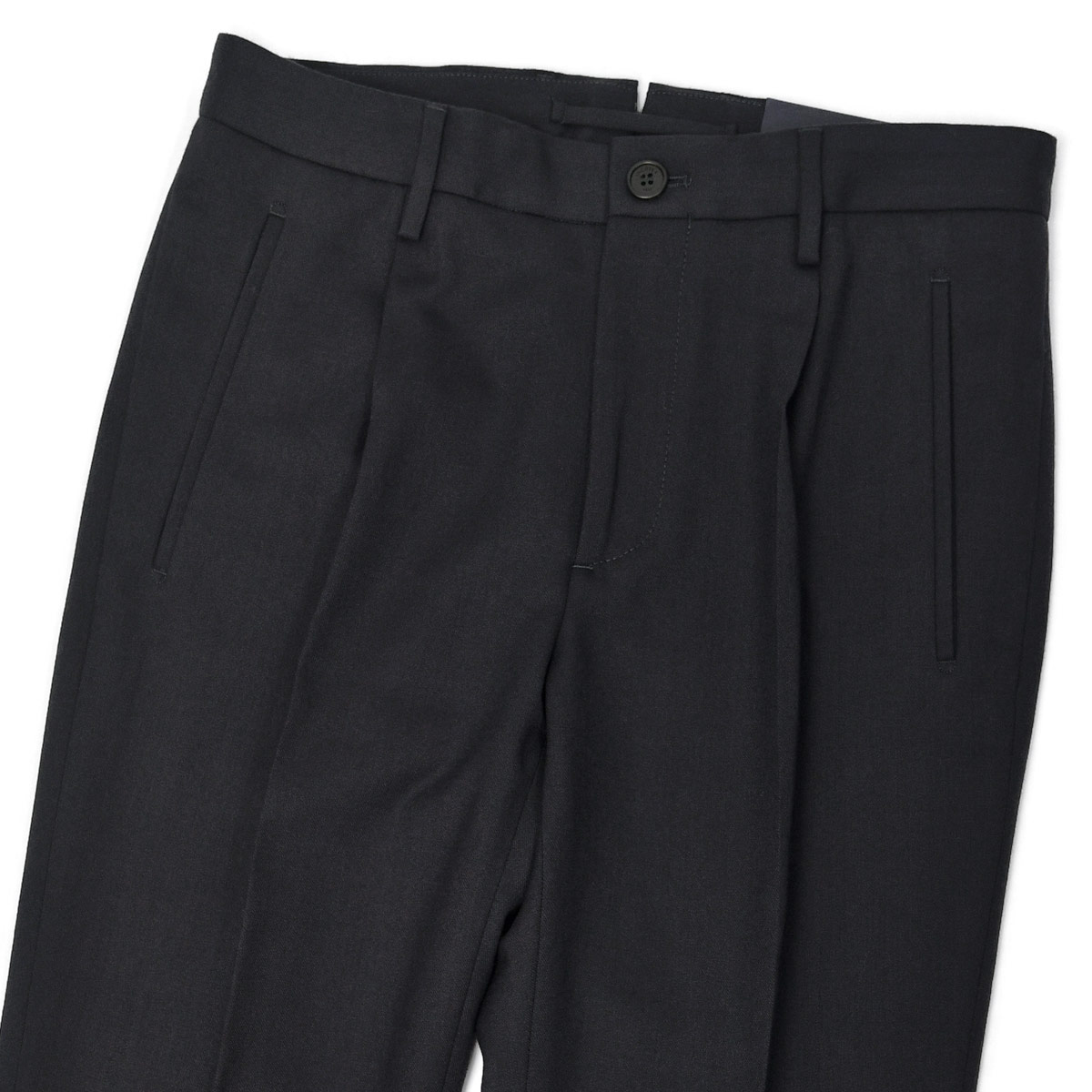 INCOTEX ワンプリーツスラックス チャコールグレー ウール秋冬 サイズ