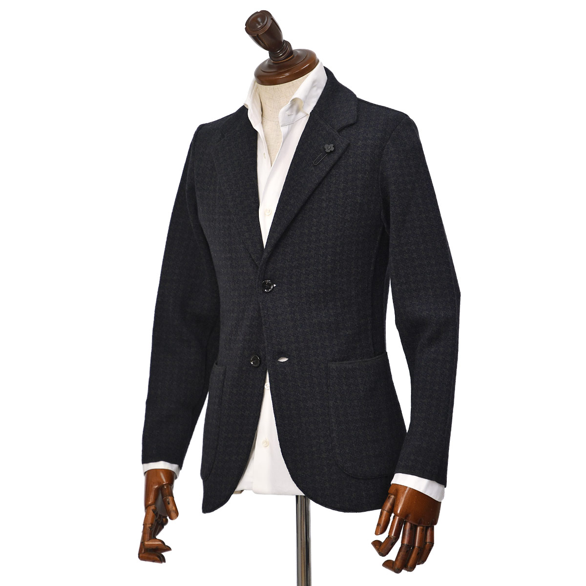 LARDINI ラルディーニ ジャケット　46 LARDINI (ラルディーニ) ウール シングル ニットジャケット