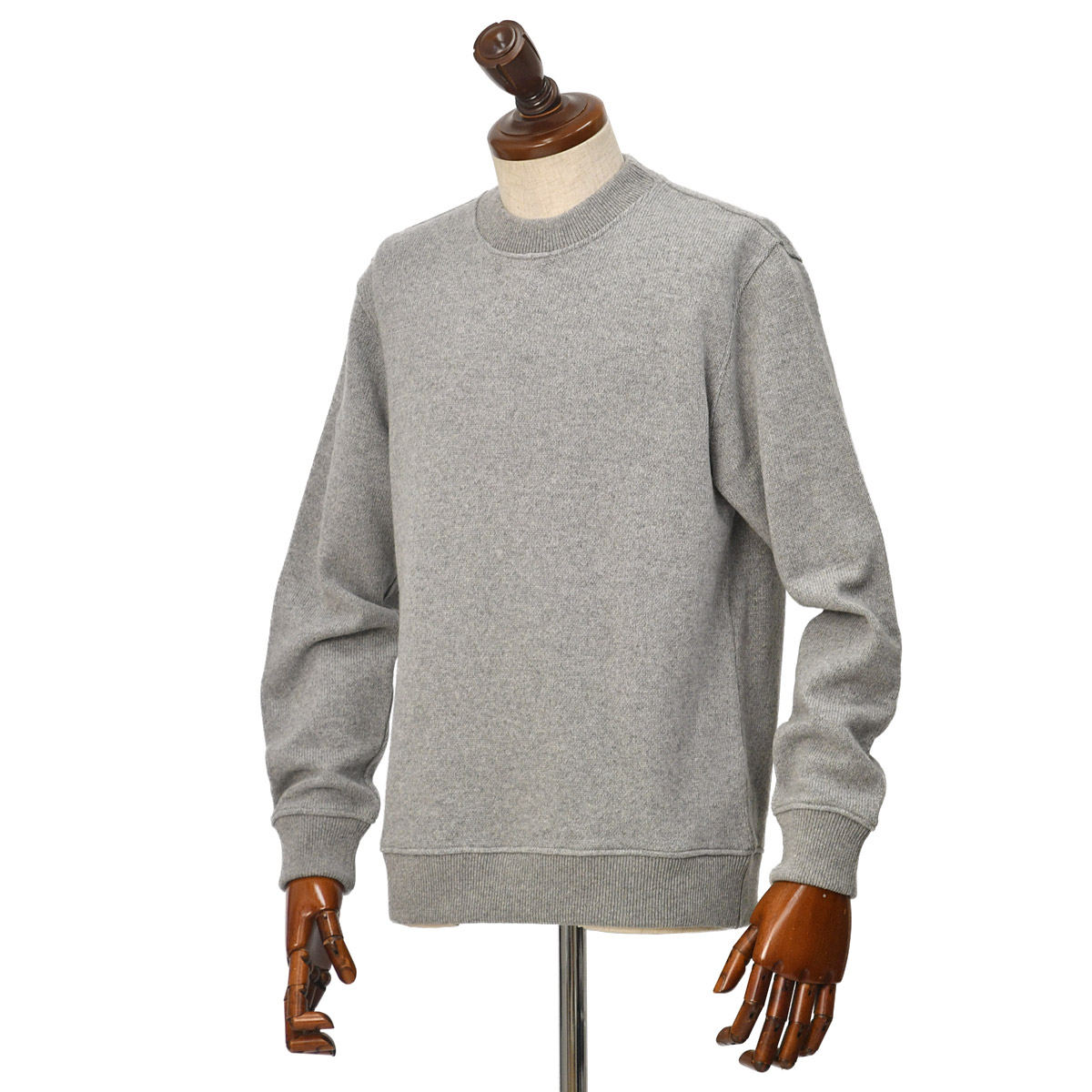 【最大3,000円オフクーポン】nomiamo【ノミアモ】スウェット型ミドルゲージクルーネックニット GINO VANISSE カシミヤ ウール グレー｜ＣＩＮＱＵＥ　ＣＬＡＳＳＩＣＯ