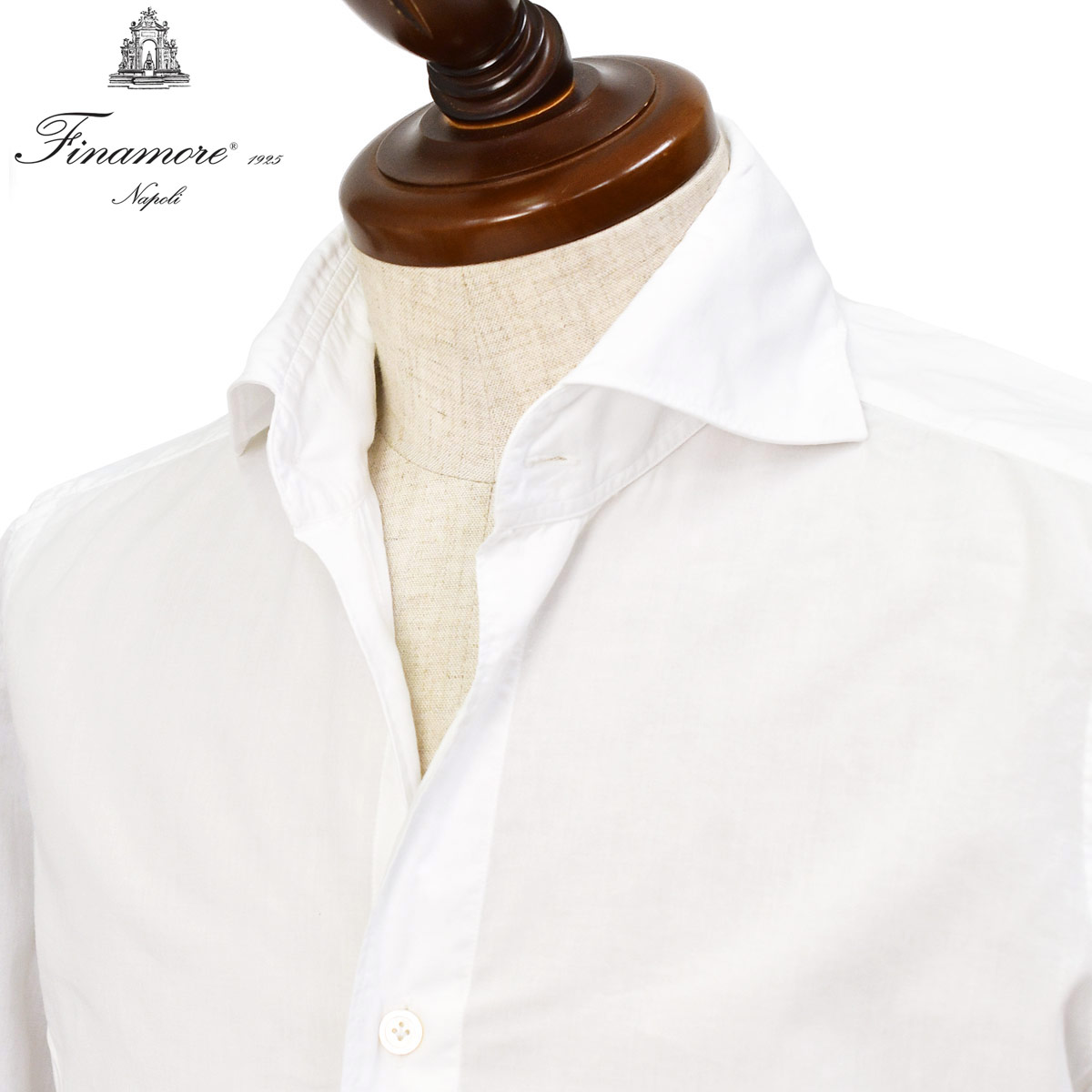 Finamore【フィナモレ】シャツ PIERO BALI C0658D 34 スーパーライトコットン 製品染め ホワイト