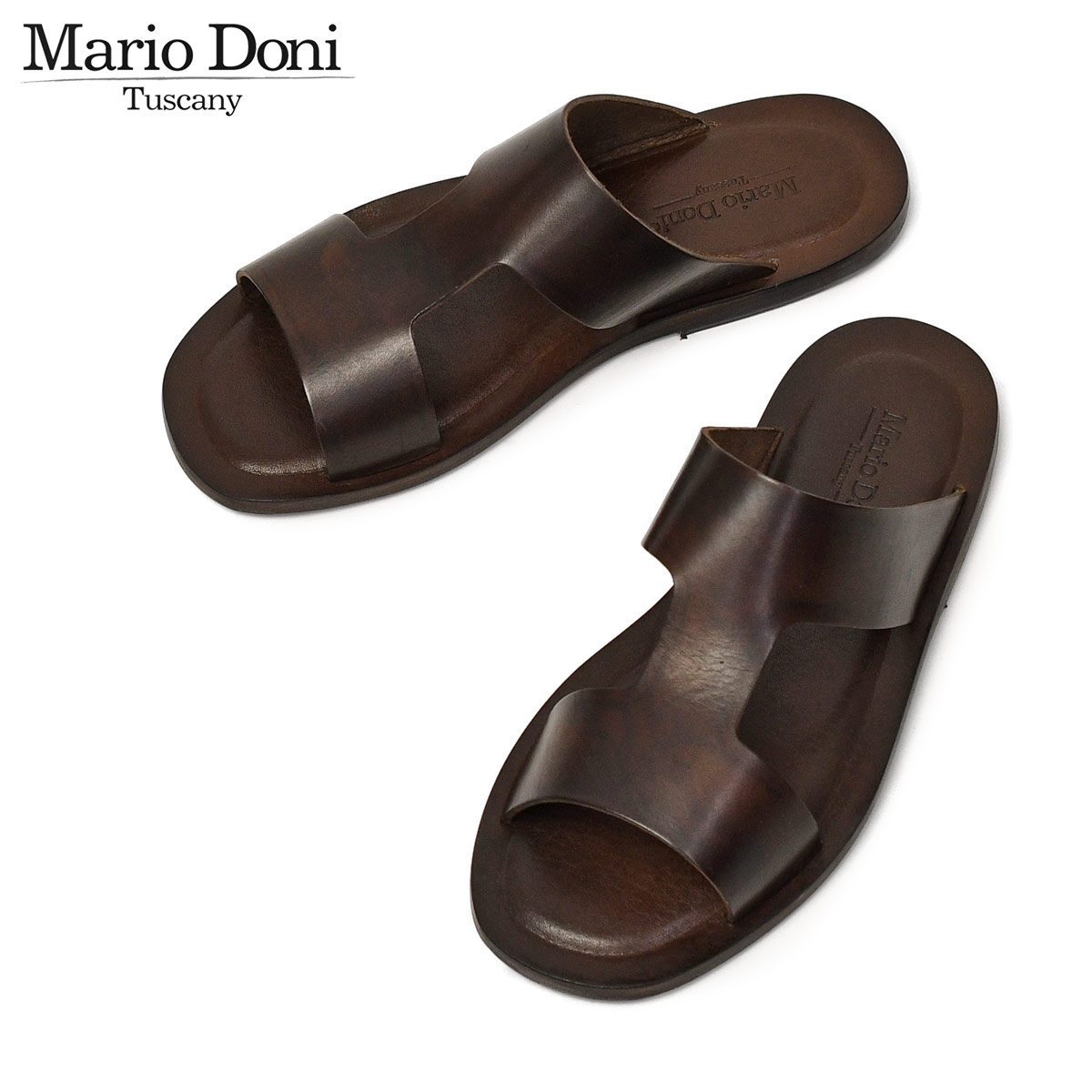 【4/14(火)20：00～ 最大5,000円オフクーポン】Mario Doni【マリオ ドーニ】Hストラップ レザーサンダル Colonnata カカオブラウン 18,744円