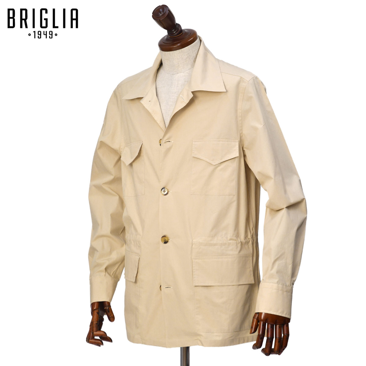 【4/14(火)20：00～ 最大5,000円オフクーポン】BRIGLIA1949【ブリリア1949】4ポケットフィールドシャツジャケット RAY 300128 23 コットンストレッチ サンドベージュ