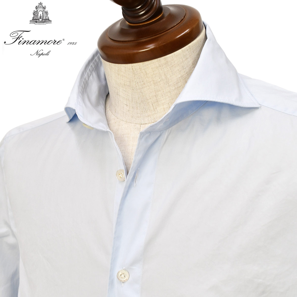 Finamore【フィナモレ】シャツ PIERO BALI C0617E 2 コットン ポプリン サックス