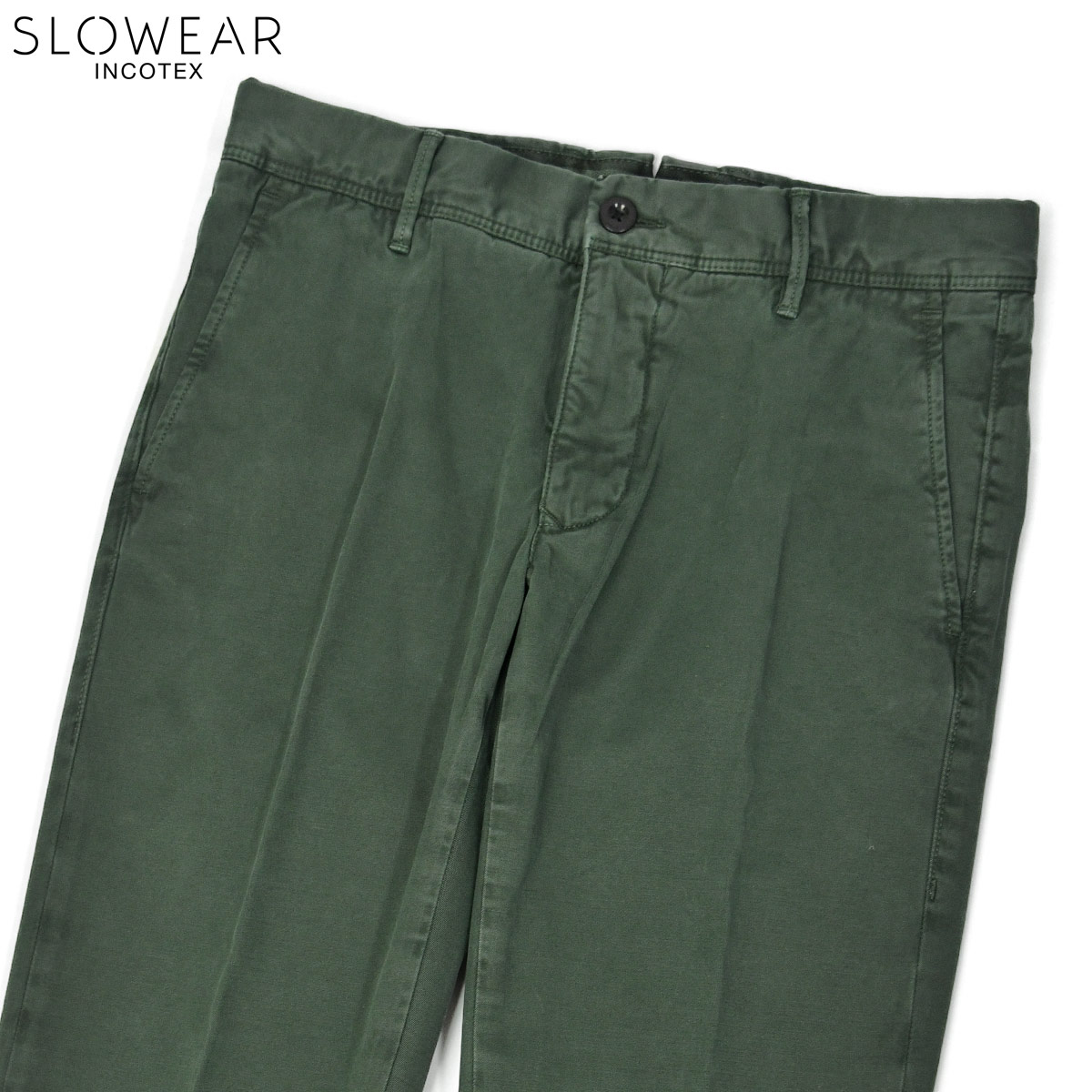 INCOTEX SLACKS【インコテックス スラックス】ノープリーツパンツ 18S100 40600 731 コットン ストレッチ ガーメントダイ オリーブ｜ＣＩＮＱＵＥ　ＣＬＡＳＳＩＣＯ