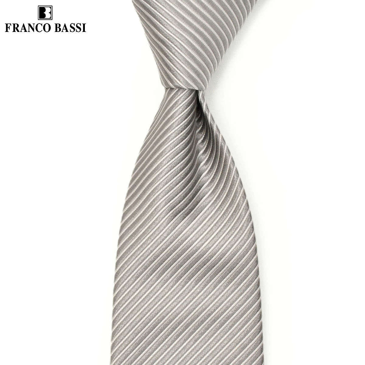 【4/14(火)20：00～ 最大5,000円オフクーポン】FRANCOBASSI【フランコバッシ】ネクタイ B803A 2 シルク ツイル シルバー