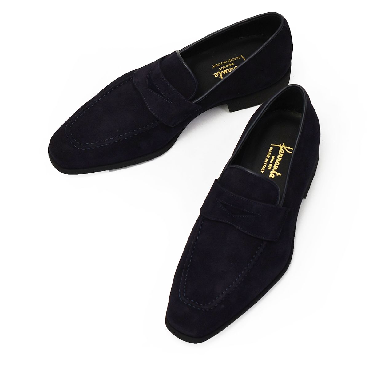 【最大3,000円オフクーポン】Ferrante【フェランテ】コインローファー ELEGANT CAMOSCIO NAVY スエード ネイビー｜ＣＩＮＱＵＥ　ＣＬＡＳＳＩＣＯ