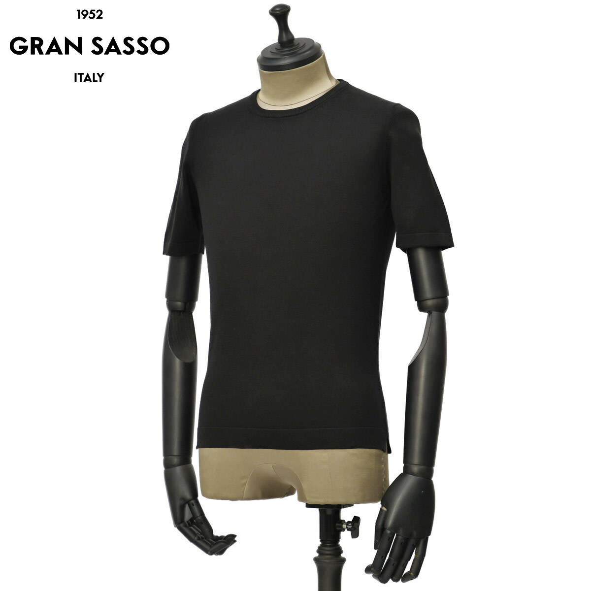 GRAN SASSO【グランサッソ】クルーネックニット 58138 18120 099 ソフトコットン ブラック 19,525円