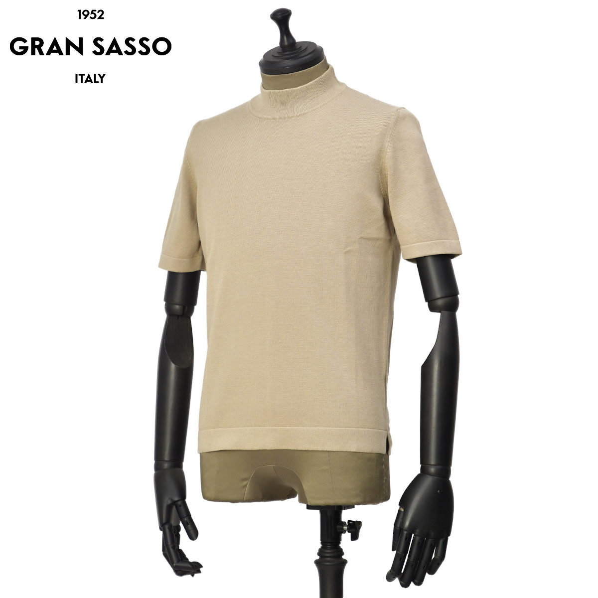 【最大5,000円オフクーポン】GRAN SASSO【グランサッソ】モックネックニット 58109 18120 126 ソフトコットン 12G ベージュ