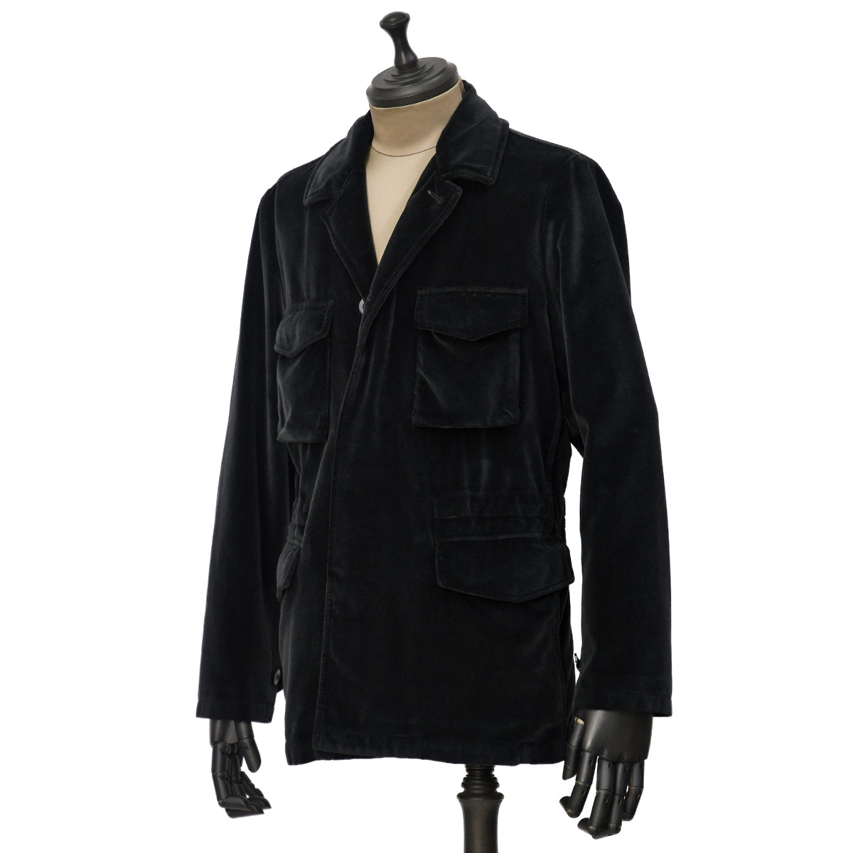 【FINAL SALE】【size50】BOGLIOLI【ボリオリ】M65ジャケット OC103Q FB24 990 ベルベット コットン ブラック｜CINQUE un ALTRO