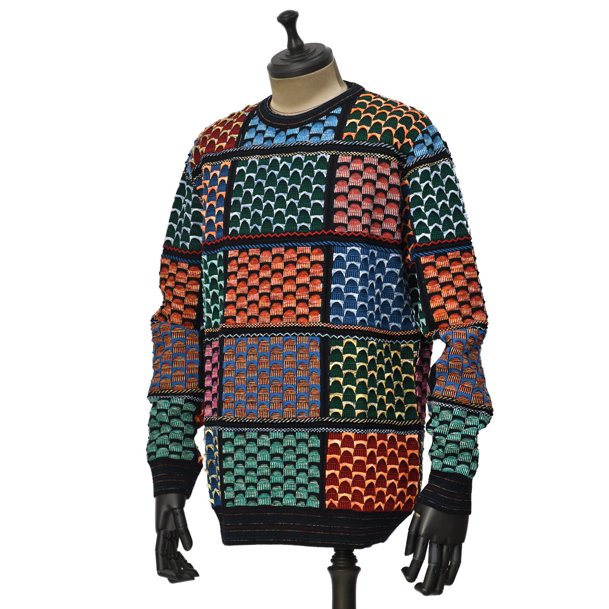 【楽天市場】MONTECHIARO【モンテキアーロ】クルーネック3Dニット 30068410L 992 ウール アクリル マルチ：CINQUE