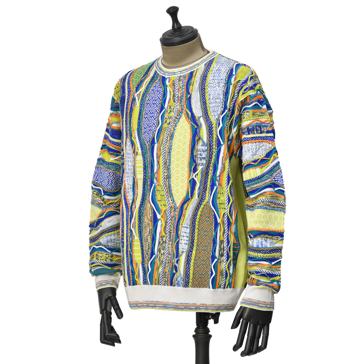 【楽天市場】MONTECHIARO【モンテキアーロ】クルーネック3Dニット 29120410M 600 コットン アクリル レモン ライム