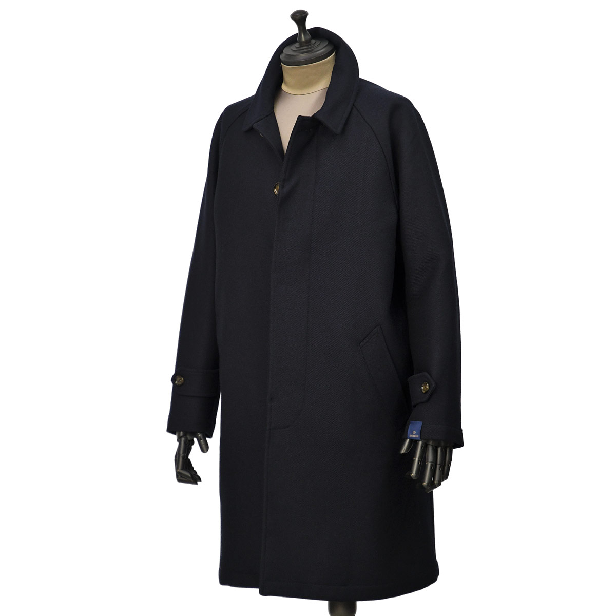 SANTANIELLO【サンタニエッロ】バルカラーコート LONDRA 3397N 79 ウール ネイビー ブラック