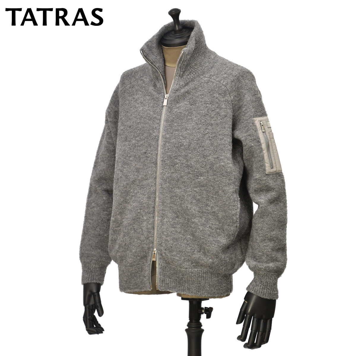【最大3,000円オフクーポン】TATRAS【タトラス】ジップアップニットブルゾン LIPARI ウール グレー｜CINQUE un ALTRO