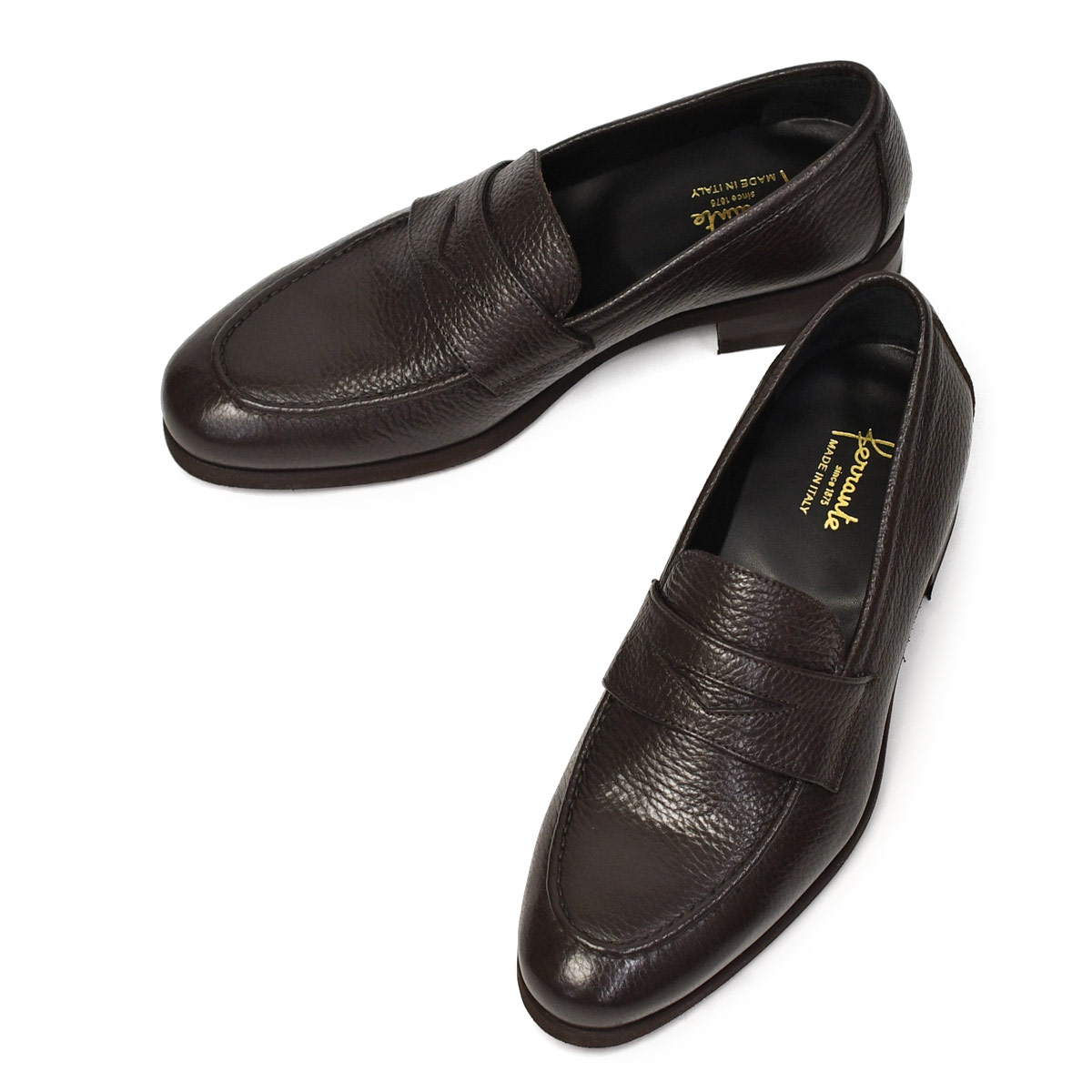 ferrante ブラック ローファー バックル付き FERRANTE Ferrante【フェランテ】コインローファー ISEO ETON
