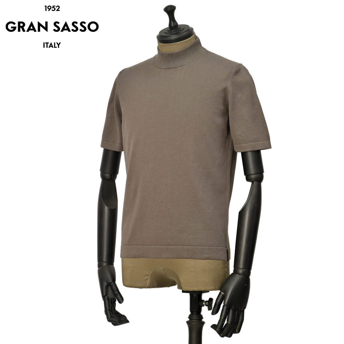 【最大5,000円オフクーポン】GRAN SASSO【グランサッソ】モックネックニット 58109 18120 140 ソフトコットン 12G ブラウン