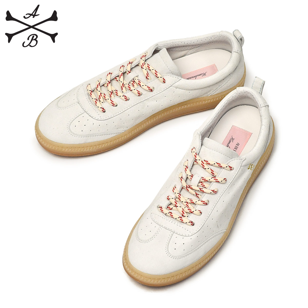 【最大5,000円オフクーポン】ALBERTO BRESCI【アルベルト ブレーシ】レザースニーカー SNEAKERS BENITO ABSH02 OFF WHITE スエード アイボリー