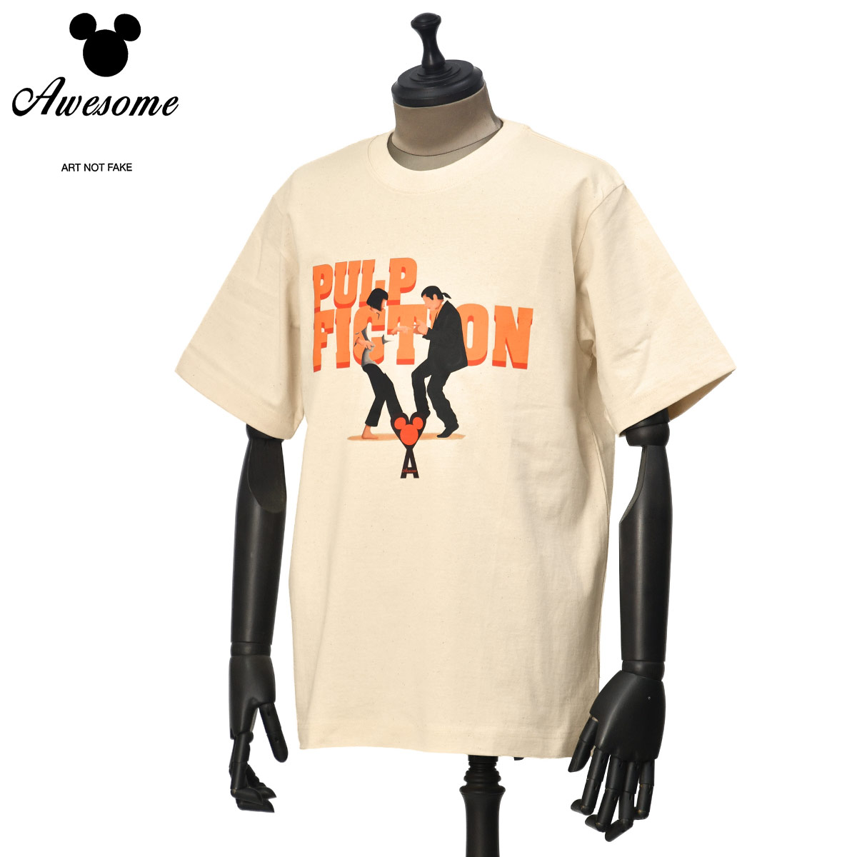【4/14(火)20：00～ 最大5,000円オフクーポン】AWESOME【オーサム】リラックスシルエットプリントTシャツ MIAMI 26SS0023 NATURAL LOW コットン パルプフィクション バター