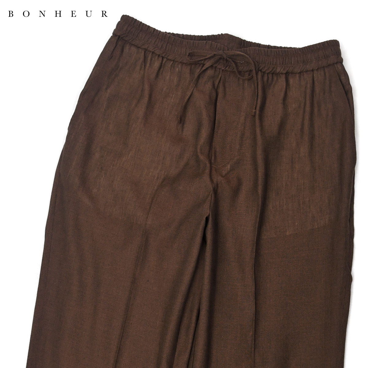 BONHEUR【ボネール】イージーパンツ San vito 2450 MORO リネン レーヨン ブラウン