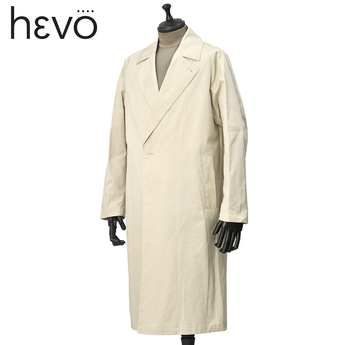 【決算大感謝SALE】HEVO【イーヴォ】セミダブルコート SURBO 070 L713 0905 コットン ライトベージュ｜CINQUE un ALTRO
