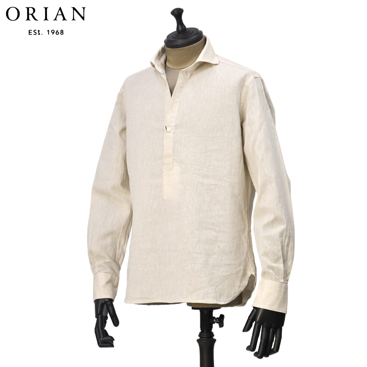 【最大5,000円オフクーポン】ORIAN【オリアン】プルオーバーシャツ KH30F 02U489 12 リネン コットン ベージュ