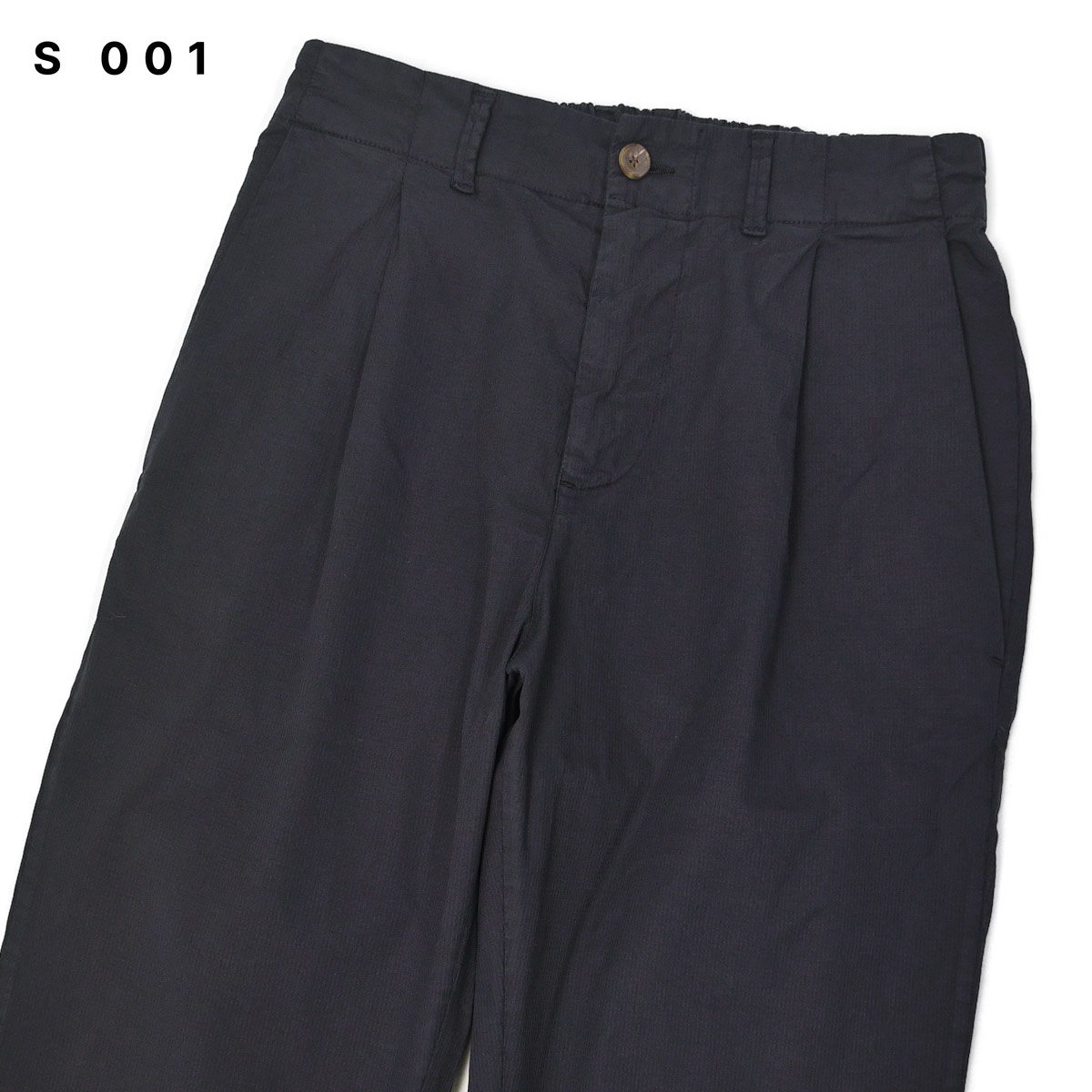 【最大3,000円オフクーポン】S 001【エッセ ゼロゼロウーノ】ワンプリーツパンツ PIRRO 85FIT NAVY コットン ポリウレタン ネイビー|CINQUE un ALTRO