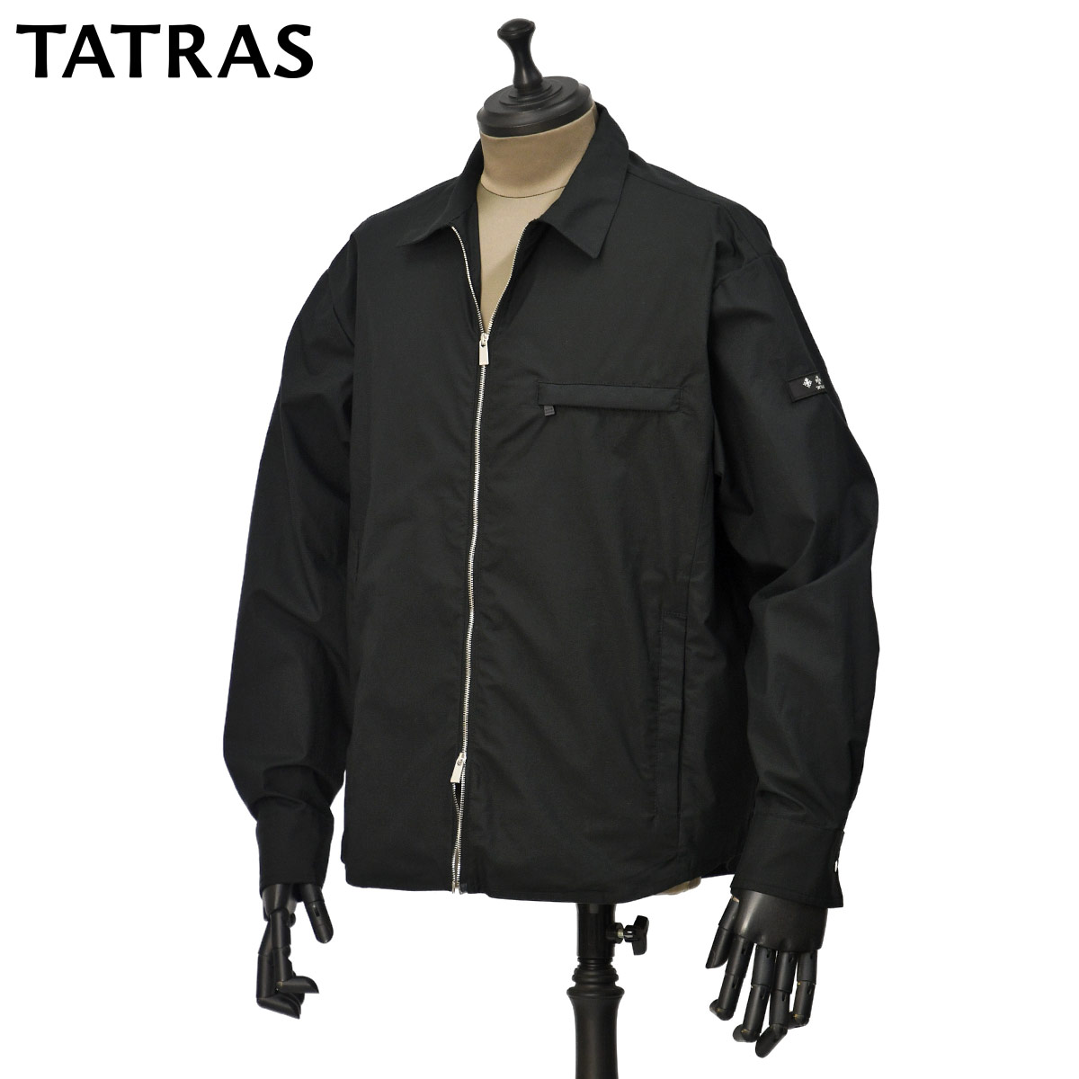 【4/14(火)20：00～ 最大5,000円オフクーポン】TATRAS【タトラス】シャツブルゾン LAMIDE コットン シルク ブラック