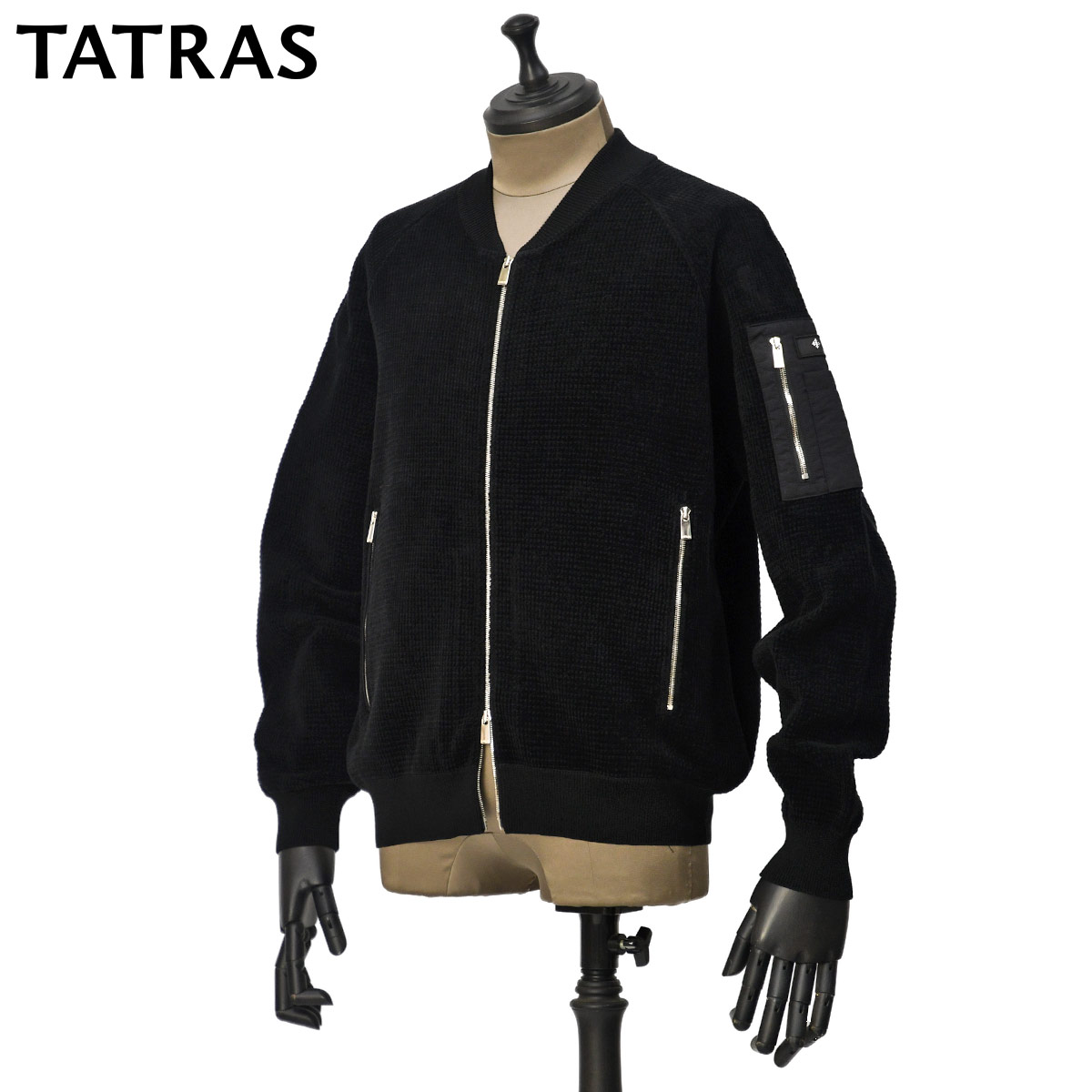 【最大5,000円オフクーポン】TATRAS【タトラス】MA-1型ニットブルゾン GAVRIO コットン ポリエステル ブラック