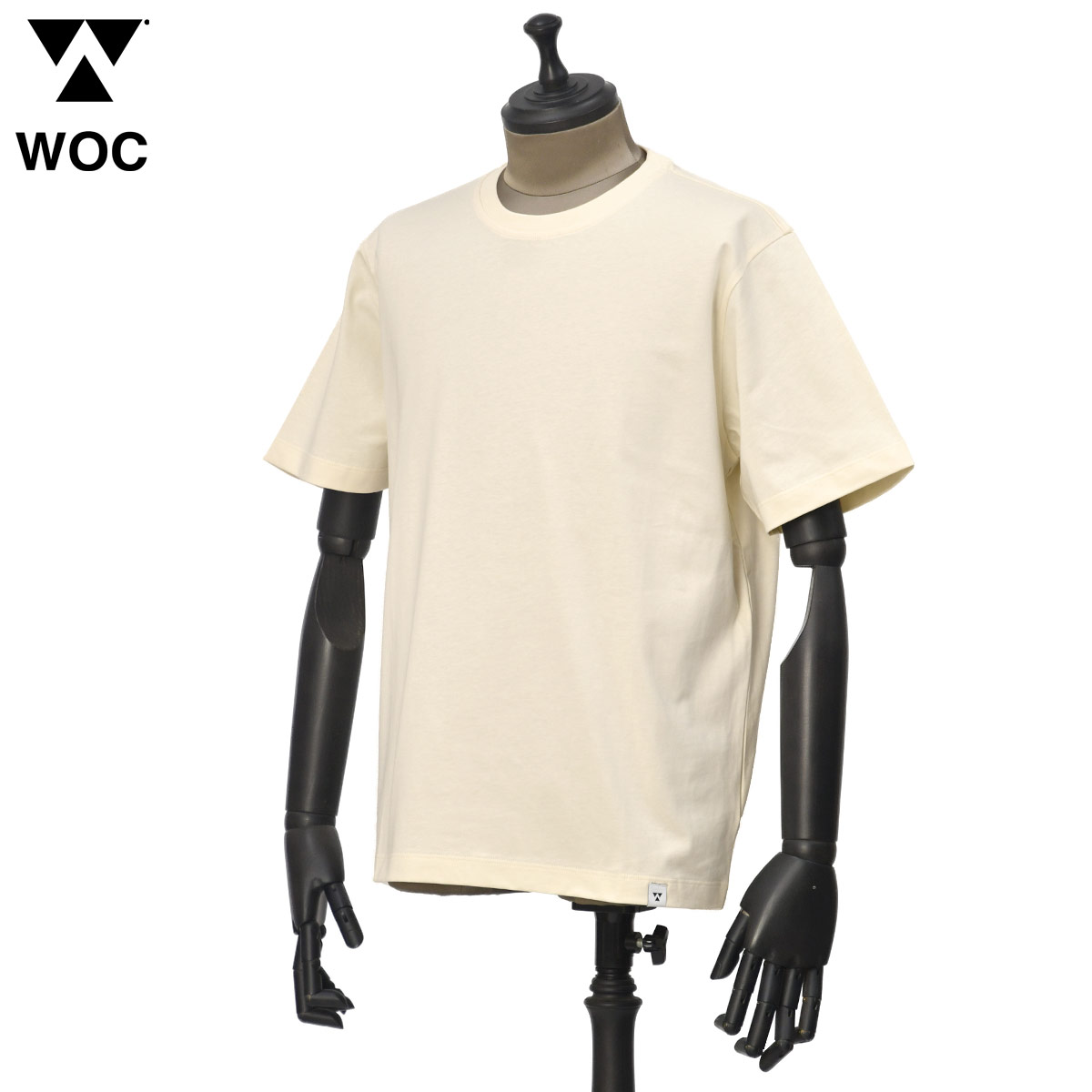 WOC【ワールドオブカラーズ】クルーネックTシャツ TS064JE TOLEDO T SHIRT PERLA コットン バター｜CINQUE un ALTRO
