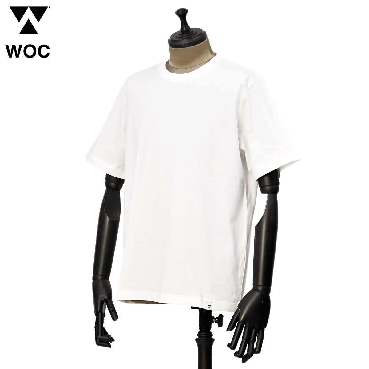 WOC【ワールドオブカラーズ】クルーネックTシャツ TS064JE TOLEDO T SHIRT LATTE コットン ホワイト｜CINQUE un ALTRO