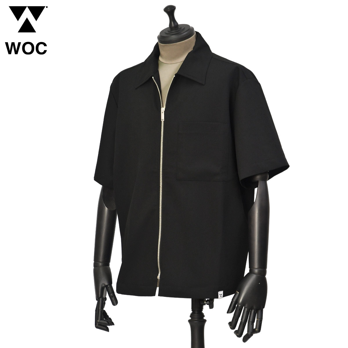 【最大5,000円オフクーポン】WOC【ワールドオブカラーズ】ジップシャツ ST108FR BRISTOL SHIRT NERO ポリエステル レーヨン ブラック 21,681円