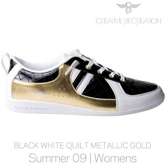 【訳あり】 【SALE】クリエイティブレクリエーション ガロー ホワイト/ブラック/キルト/メタリックゴールド Creative Recreation GALOW WOMENS WCR7529