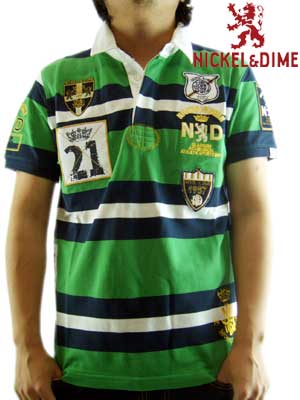 【SALE】Ｎｉ＆ダイム S/S スポーツシャツ ポロ ピケ M C 緑であることNICKEL\u0026DIME S/S Polo Shirt POLO PIQUET RIGATO M C Green