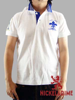 【SALE】ニッケル＆ダイム S/S ポロシャツ ポロ M C ジャージー ロゴ ホワイト NICKEL&DIME S/S Polo Shirt POLO M C JERSEY LOGO White
