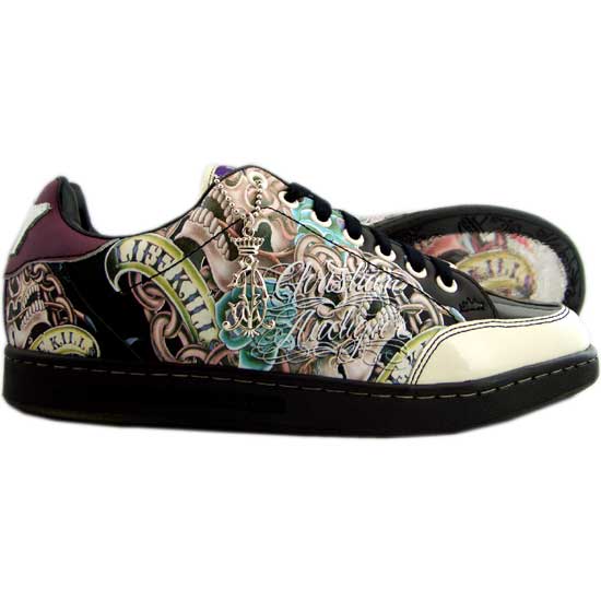 【訳あり】 クリスチャンオードジェー シューズ スタクト 黒いこと/象牙色Christian Audigier Shoe\u0027s STACT Black/OffWhite