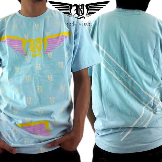 【SALE】リッチヤング モノグラム Tシャツ ライトブルー RICH YUNG Monogram S/S TEE Light Blue