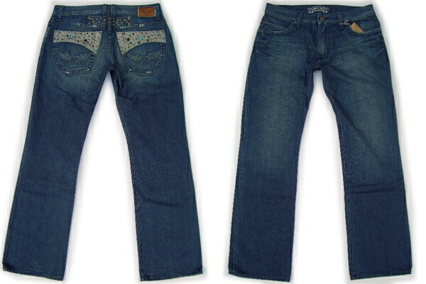 楽天市場】ロビンズジーン D5075 レザーフラップ【ダークウォッシュ