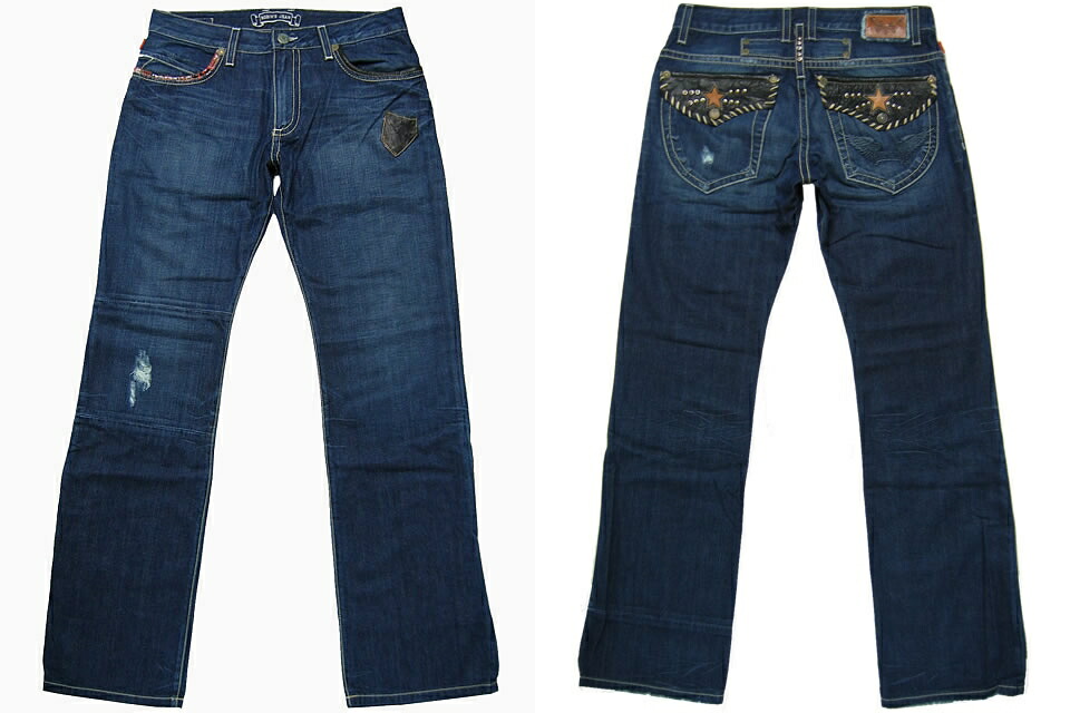 ロビンズジーン D5075 なめし革下げ翼【ダークウォッシュ】ROBIN\u0027S JEAN D5075 LEATHER FLAP【DARK WASH】