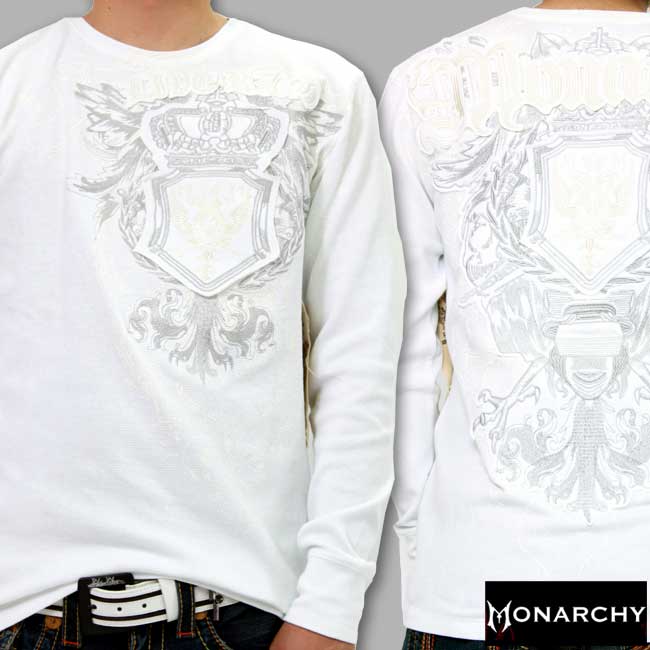 【SALE】君主制体 L/S プルオーバー ライブ 金持ち 白いことMONARCHY L/S TEE Live Rich White