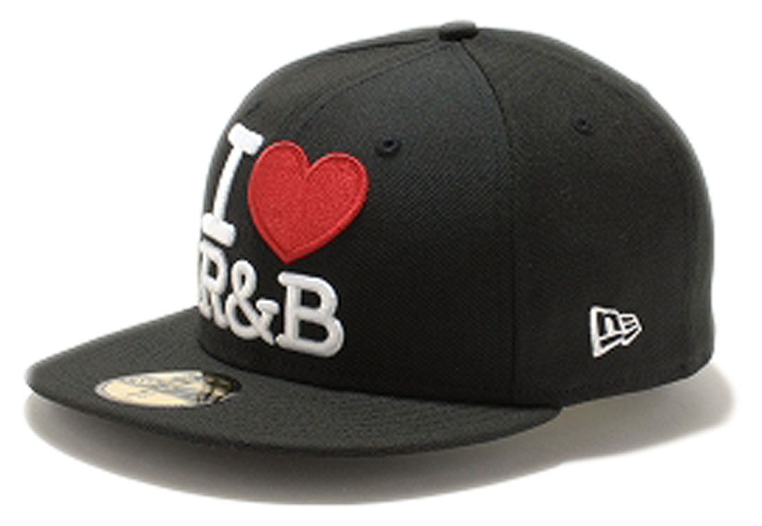 ニューエラ 5950キャップ ホワイトロゴ アイラブ アールアンドビー ブラック ホワイト レッド New Era 59FIFTY Cap White Logo I Love R＆B Black White Red