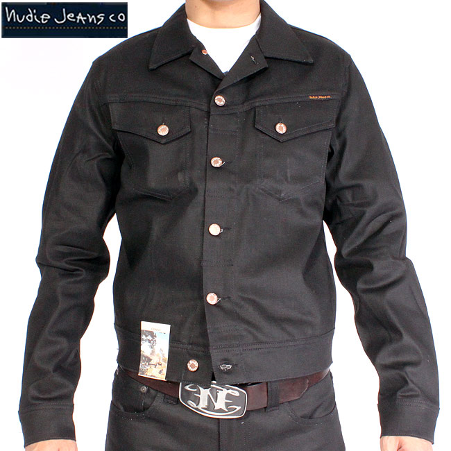 nudie black denim jacket