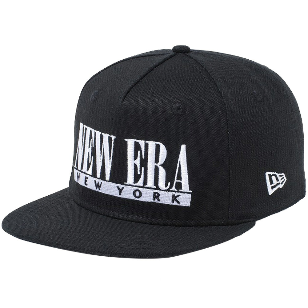 ニューエラ 5パネル スクエアバイザー キャップ ダックキャンバス NENY ニューヨーク ブラック スノーホワイト New Era 5-Panel Square Visor Cap Duck Canvas NENY New York Black