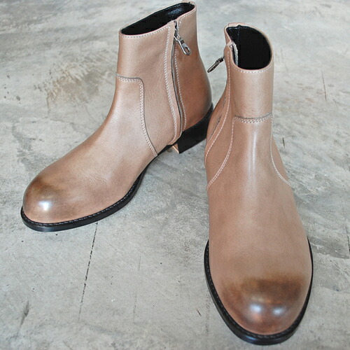 【尖んがり10倍】【大いさ取り替えっこ初回片道貨物輸送無料】  PADRONE パドローネ  SIDE ZIP BOOTS / RAUL ラウル ASH GRAY しろがね色 PU7358-1118-15A 革靴 日本製 商行為 メンズ 差し上げ物