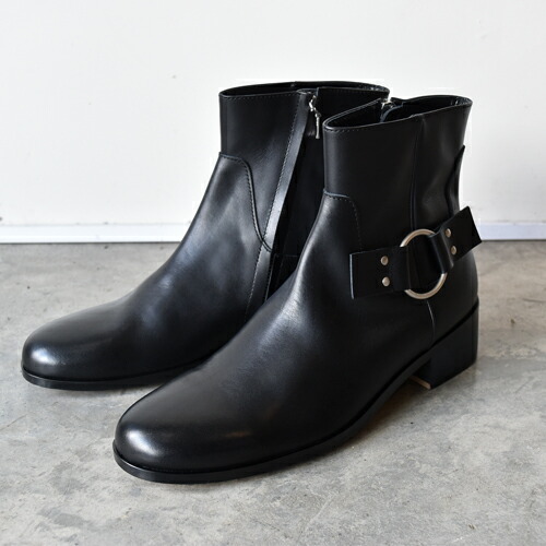 【ポイント10倍】 【サイズ交換初回片道送料無料】 PADRONE(パドローネ) BL SIDE ZIP RING BOOTS ブラック BLACK (PU8395-1107-24C) 革靴 日本製 ビジネス　ギフト画像
