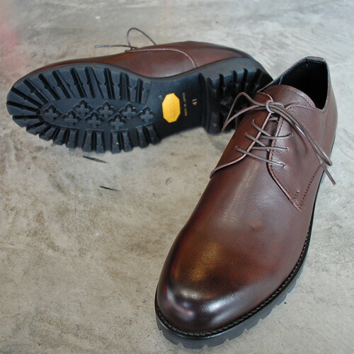 【ポイント10倍】 【サイズ交換初回片道送料無料】 PADRONE パドローネ PU7358-2051-22C DERBY PLAIN TOE SHOES (WP with VIBRAM) 防水 JACK D.BROWN ダークブラウン 革靴 日本製 ビジネス　ギフト｜circle AOMORI
