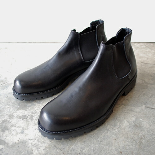 【尖んがり10倍】【大きさ取り替えっこ初回片道貨物輸送無料】 PADRONE パドローネ  SIDE GORE BOOTS(WATER PROOF LEATHER) サイドゴアブーツ(雨合羽なめし革) / EDGAR エドガー BLACK 黒いこと  PU8054-1130-23A  革靴 日本製 商行為 差し上げ物