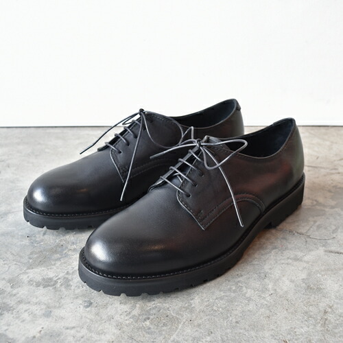 【ポイント10倍】 【サイズ交換初回片道送料無料】 PADRONE パドローネ PU8759-2008-23C DERBY PLAIN TOE SHOES (WATER PROOF LEATHER) ダービープレーントゥシューズ / BLACKブラック 革靴 日本製 防水 ビジネス　ギフト