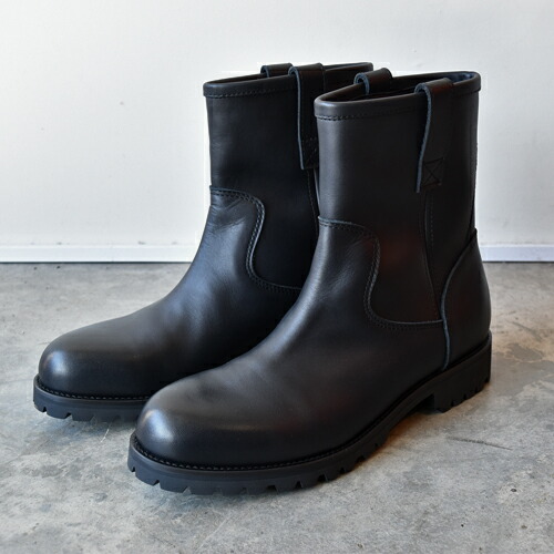 【ポイント10倍】【サイズ交換初回片道送料無料】 PADRONE パドローネ PU7358-1127-24C SHORT WORK BOOTS (WATER PROOF LEATHER) ブラック BLACK 防水レザー vibram ビブラムソール 日本製 ギフト|circle AOMORI
